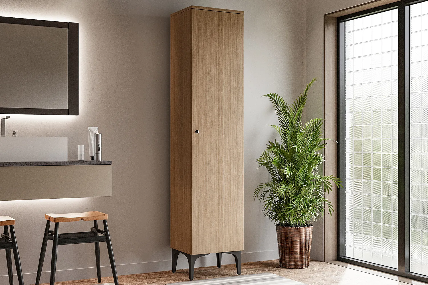 Comfort Flex Tek Kapaklı Çok Amaçlı Dolap Ceviz | Çetmen Mobilya