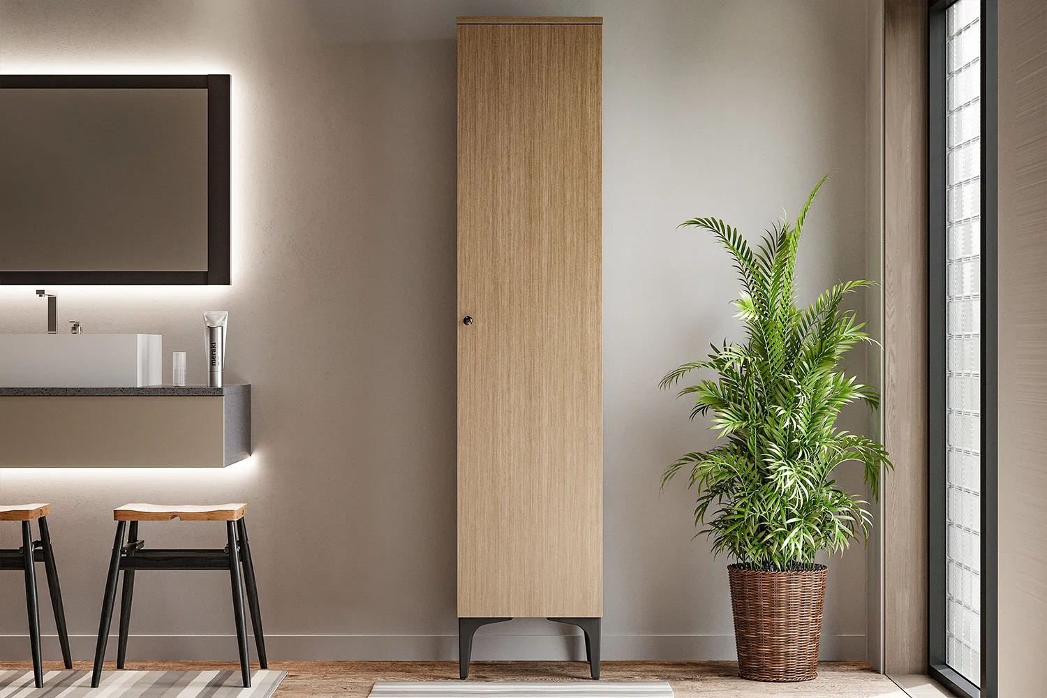 Comfort Flex Tek Kapaklı Çok Amaçlı Dolap Ceviz | Çetmen Mobilya